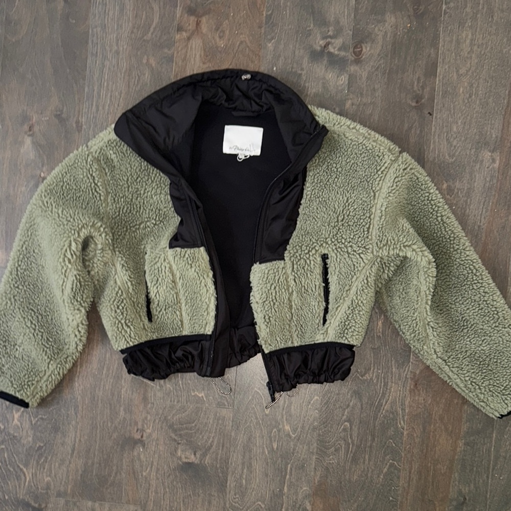 Phillip Lim Olivia Green and Black Teddy Jacket